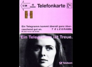 Telefonkarte P 19B 11.90 Ein Telegramm ist Treue, DD 2011