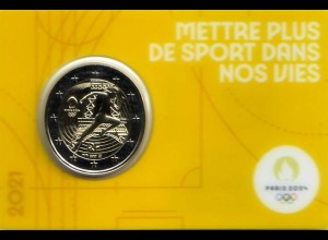 Olympische Spiele in Paris: Staffelübergabe, 2021 (Coincard gelb)