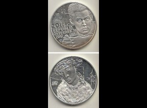 Österreich Nr. 394, Egon Schiele (1890-1918), Maler, Silber (20 Euro)