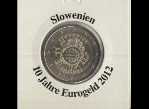 Slowenien 2012 10 Jahre Eurobargeld
