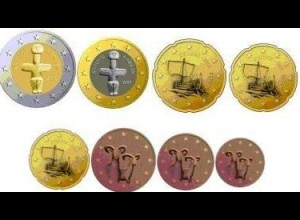 Zypern Euromünzen 1c bis 2 € (8 Münzen) 2008
