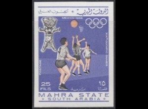 Aden Mahra State Mi.Nr. 26B Olympia 1968 Mexiko, Basketball, ungez. (25)