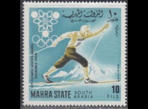 Aden Mahra State Mi.Nr. 39A Olympia 1968 Grenoble, Skilanglauf, gez. (10)