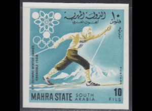 Aden Mahra State Mi.Nr. 39B Olympia 1968 Grenoble, Skilanglauf, ungez. (10)