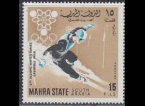 Aden Mahra State Mi.Nr. 40A Olympia 1968 Grenoble, Slalom, gez. (15)