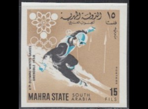 Aden Mahra State Mi.Nr. 40B Olympia 1968 Grenoble, Slalom, ungez. (15)