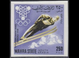 Aden Mahra State Mi.Nr. 46B Olympia 1968 Grenoble, Skispringen, ungez. (250)