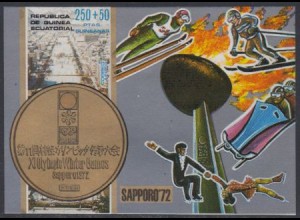 Äquatorialguinea Mi.Nr. Block 4 Olympia 1972 Sapporo, Stadtansicht 