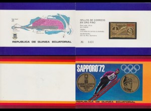 Äquatorialguinea Mi.Nr. A 36 Olympia 72, Skispringer Kasaya Goldmarke! (250+50)