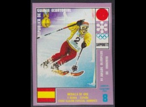 Äquatorialguinea Mi.Nr. A70 Olympia Sapporo, Medaillengew. Ski Slalom (8)