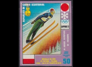 Äquatorialguinea Mi.Nr. A72 Olympia Sapporo, Medaillengew. Skispringen (50)