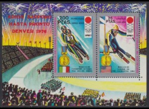 Äquatorialguinea Mi.Nr. Block 11 Olympia 1972 Sapporo, Medaillengew. Ski + Rodel