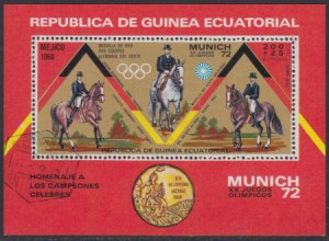 Äquatorialguinea Mi.Nr. Block 19 Olympia 1972 München, Medaillengew. Reiten BRD 