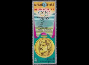 Äquatorialguinea Mi.Nr. 165 Olympia 1972, Goldmedaille Schwimmen Spitz (3)