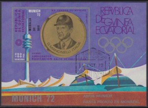Äquatorialguinea Mi.Nr. Block 41 Olympia 1972 München, Medaillengew. Mancinelli 