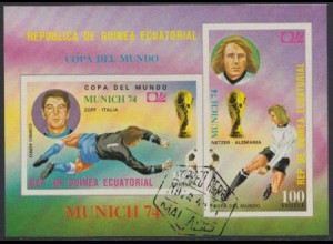 Äquatorialguinea Mi.Nr. Block 108 Fußball-WM 1974, Netzer und Zoff 
