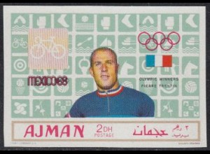 Ajman Mi.Nr. 449B Olympia 68, Radfahren, Sieger Trentin, Frankreich (2 Dh)