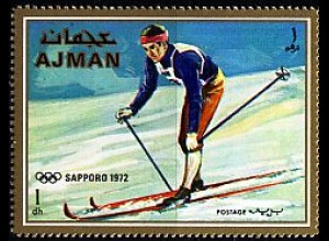 Ajman Mi.Nr.662A Olympia 72, Skilangläufer (1 Dh)