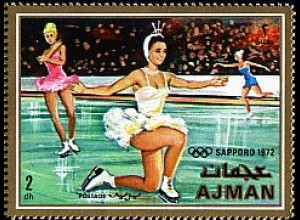Ajman Mi.Nr.663A Olympia 72, Eiskunstlauf (2 Dh)