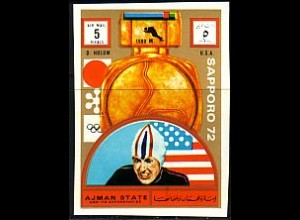 Ajman Mi.Nr.1648B Olympia 72, Eisschnelllauf, Sieger Holum, USA (5 R)