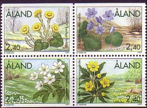 Aland Mi.Nr. 120-123 Frühlingsblumen (Zdr.)