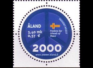 Aland Mi.Nr. 166 Jahrtausendwechsel, Flagge, Friedensbewegung (3.40M / 0,57€)