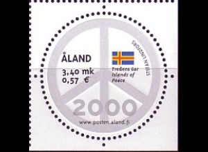 Aland Mi.Nr. 167 Jahrtausendwechsel, Flagge, Friedensbewegung (3.40M / 0,57€)