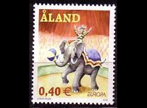 Aland Mi.Nr. 208 Europa 2002 Zirkus, Elefantendressur (0,40)