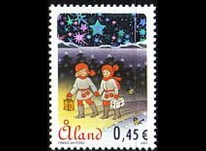 Aland Mi.Nr. 258 Weihnachten, Wichtel mit Laterne, Sternenhimmel (0,45)