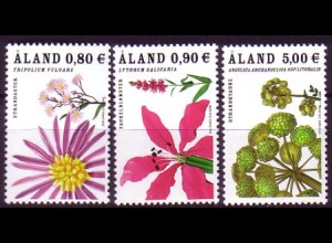 Aland Mi.Nr. 274-276 Freim., Strandblumen (3 Werte)