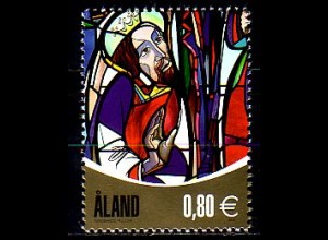 Aland Mi.Nr. 332 Kirchenfenster, Buntglasfenster aus Kirche Jomala (0,80)