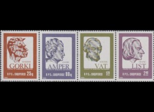 Albanien Mi.Nr. Zdr.2292-95 Persönlichkeiten, Gorkij, Ampère, Watt, Liszt