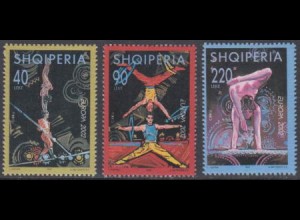 Albanien Mi.Nr. 2866-68 Europa 02, Zirkus (3 Werte)