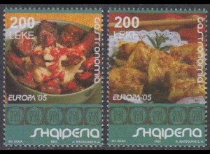 Albanien Mi.Nr. 3048-49A Europa 05, Gastronomie (2 Werte)