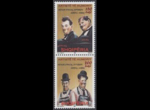 Albanien Mi.Nr. Zdr.3291-92 Laurel und Hardy, Filmkomiker (senkr.Paar)
