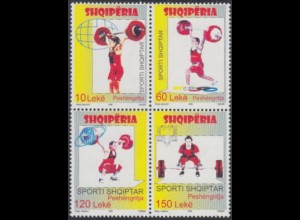 Albanien Mi.Nr. Zdr.3294-97 Sport in Albanien, Gewichtheben (Viererblock)