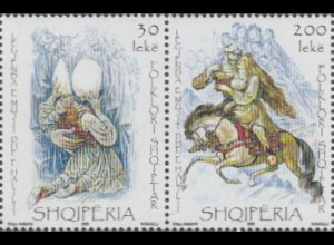 Albanien Mi.Nr. Zdr.3311-12 Folklore (waager.Paar)