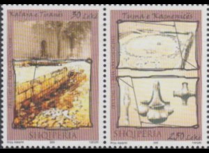 Albanien Mi.Nr. Zdr.3319-20 Archäologische Funde (waager.Paar)