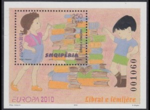 Albanien Mi.Nr. Block 176 Europa 10, Kinderbücher, Bücherstapel