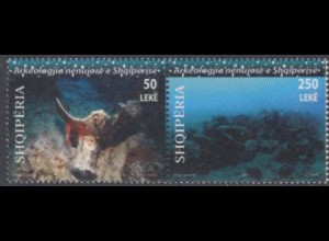 Albanien Mi.Nr. Zdr.3337-38 Unterwasserarchäologie (waager.Paar)