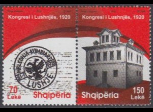 Albanien Mi.Nr. Zdr.3344-45 Kongress von Lushnja (waager.Paar)