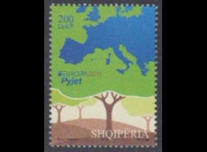 Albanien Mi.Nr. 3366 Europa 11, Der Wald, Landkarte, Bäume (200)