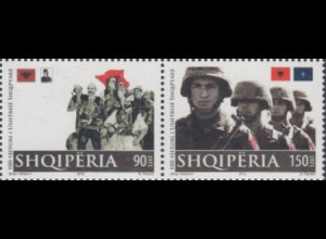 Albanien Mi.Nr. Zdr.3415-16 100Jahre Armee, Soldaten 1912 und 2012 (waager.Paar)