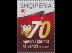 Albanien Mi.Nr. 3467 70.Jahrestag der Befreiung, Wappenadler, rote Fahne (40)