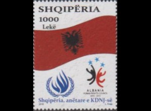 Albanien MiNr. 3530 Mitglied im UN-Menschenrechtsrat, Staatsflagge (1000)