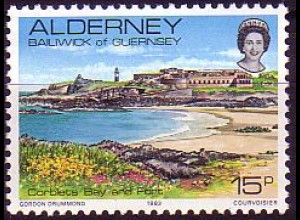 Alderney Mi.Nr. 9 Corblets Bucht mit Leuchtturm (15)