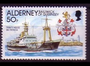 Alderney Mi.Nr. 53 Leuchttfeuer Versorgungsschiff (50)