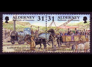 Alderney Mi.Nr. Zdr. 114-15 Begrüß. Königin Victoria b. Inselbesuch (Zdr.paar)