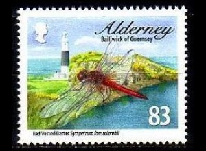Alderney Mi.Nr. 374 Libellen, Frühe Heidelibelle, Leuchtturm (83)