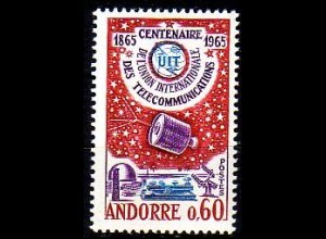 Andorra frz. Mi.Nr. 193 100 J. Int. Fernmeldeunion ITU, Satellit (0,60)